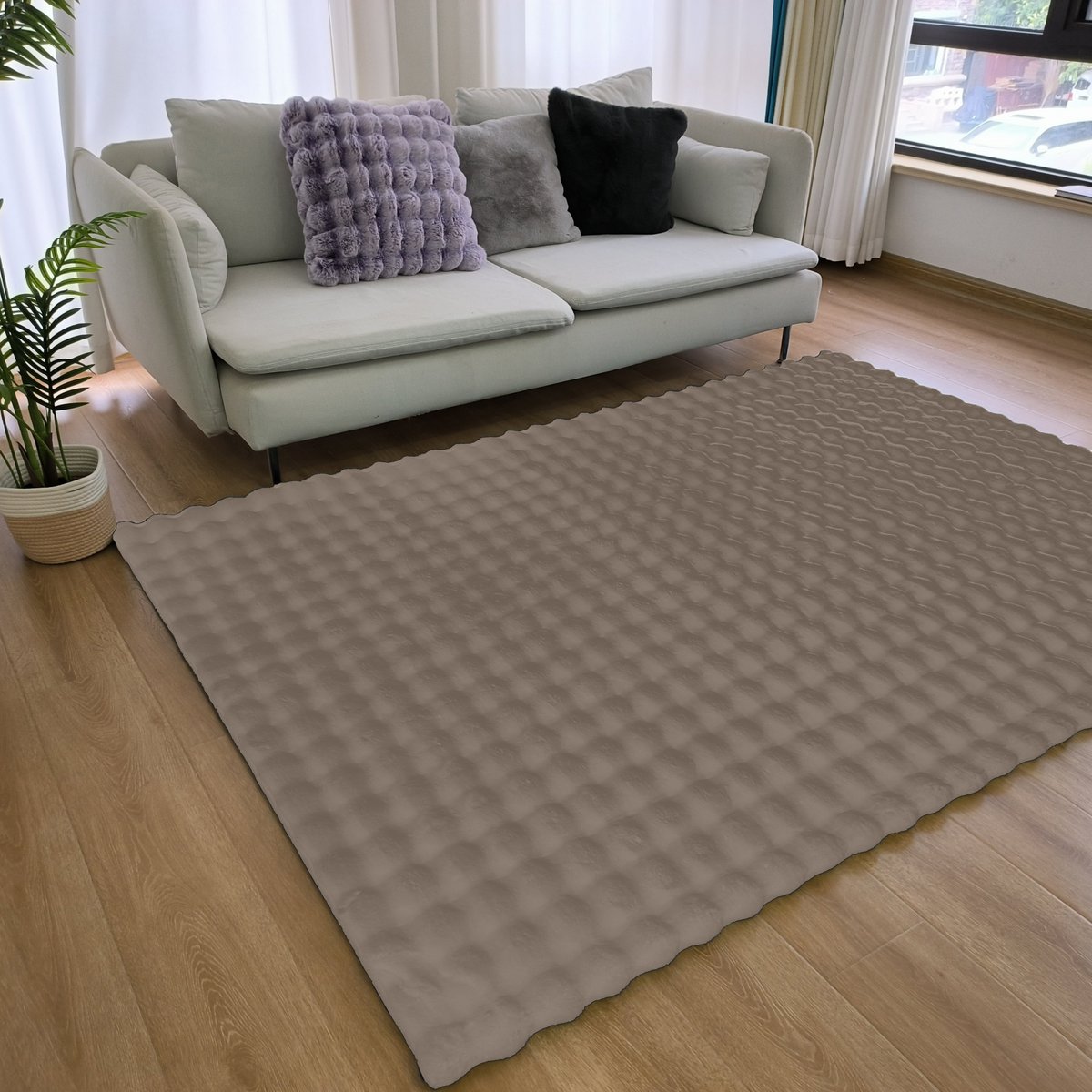 Fluffy Vloerkleed 3D Taupe 160x230CM