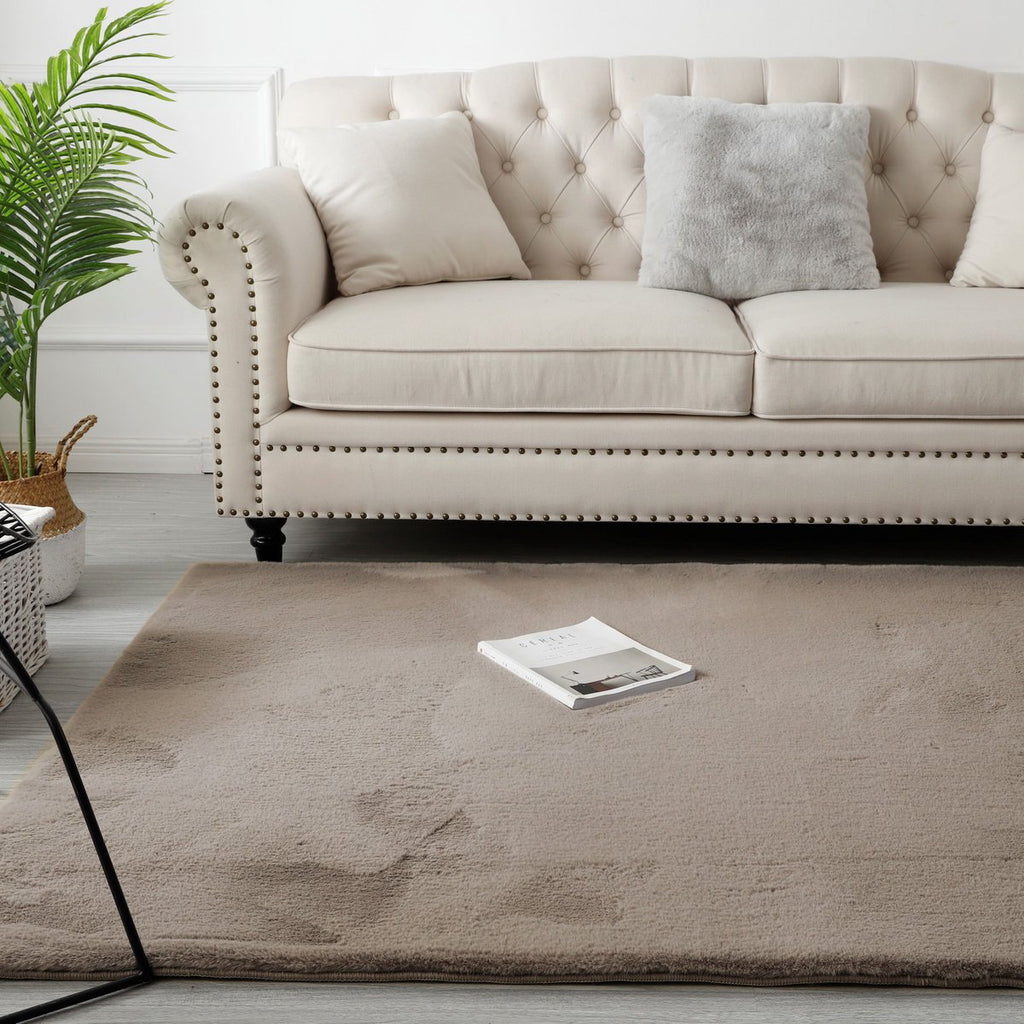 Fluffy Vloerkleed Taupe 80x300CM