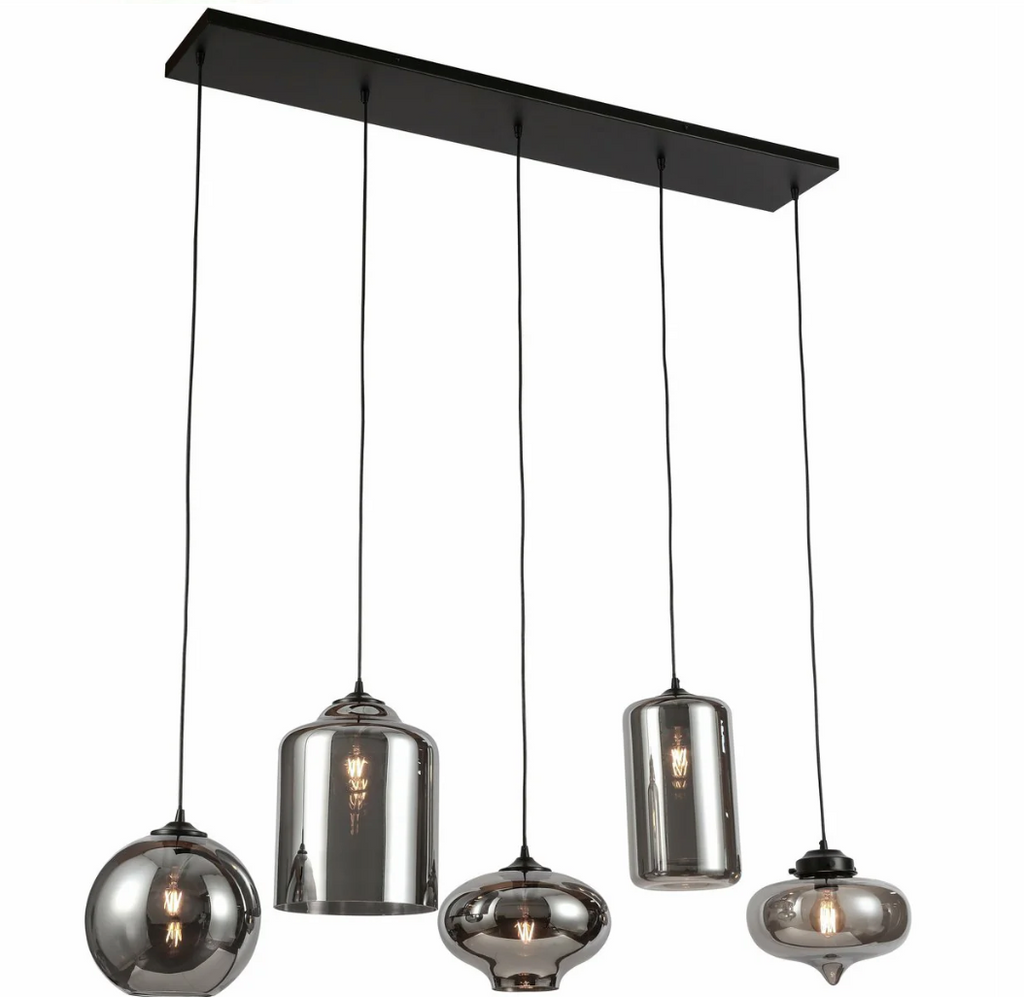 Ava Hanglamp Smoke Glas 5-Licht Mix