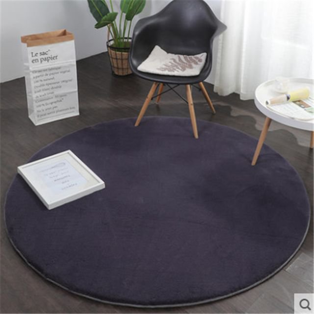 Fluffy Vloerkleed Rond Antraciet 160x160CM